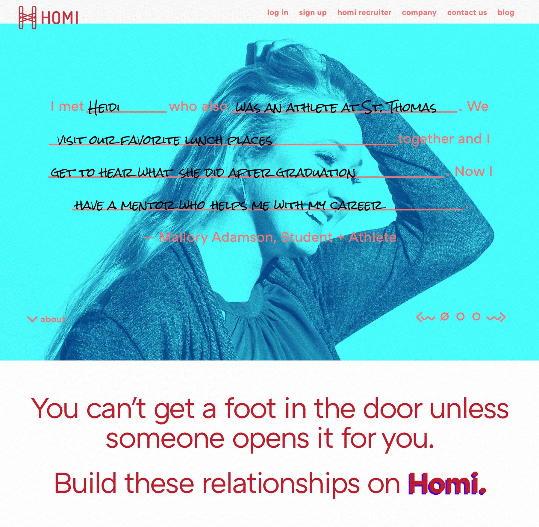  Homi landing page 